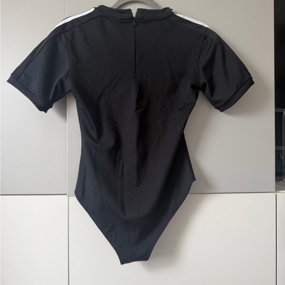 Adidas Women's Black Bodysuit with White Stripes - Picture 6 of 6